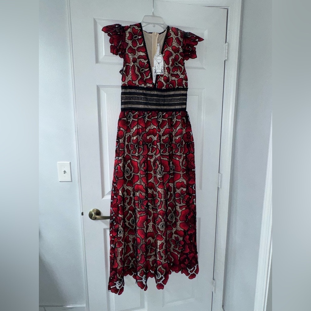 Gorgeous Red and Black Lace Dress!
